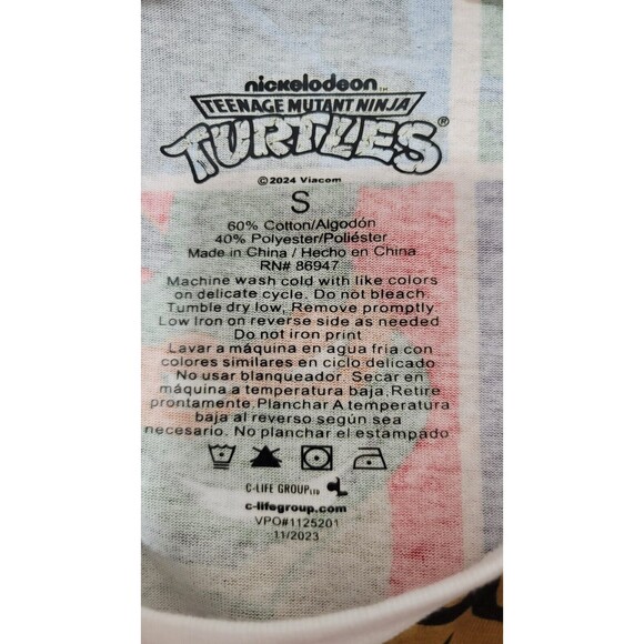Teenage Mutant Ninja Turtles Men Sz.S T-Shirt NWT All Over Print Portrait Tee - Picture 3 of 3